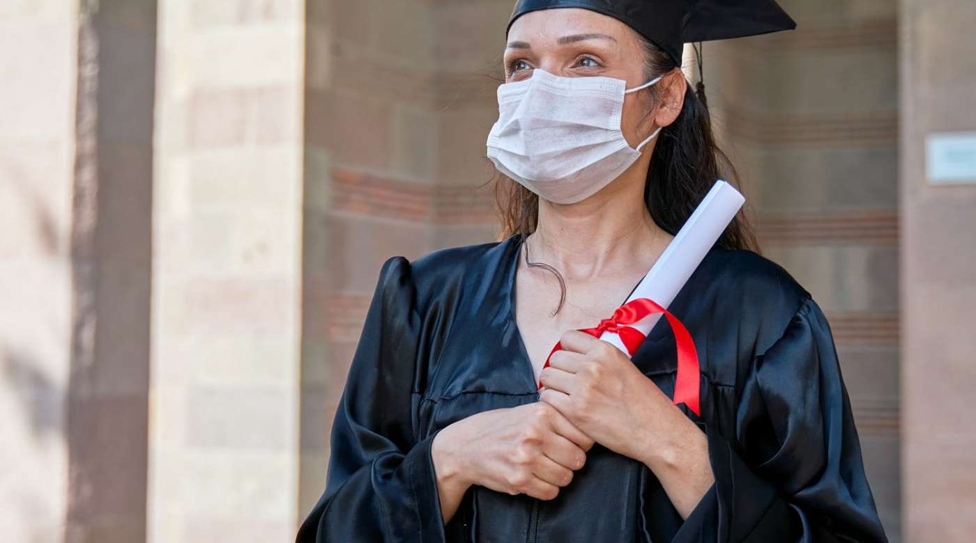 Girl graduating high school