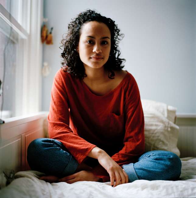 Confident teen girl staring at camera