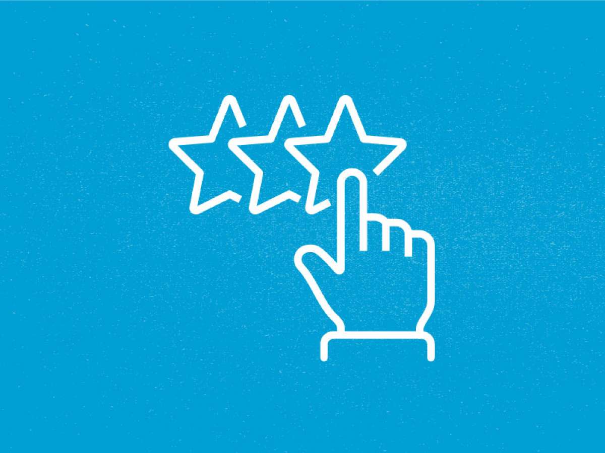 Icon of hand clicking star buttons